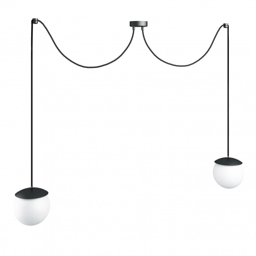 KUUL F2 podwójna czarna sufitowa lampa wisząca z regulowaną długością