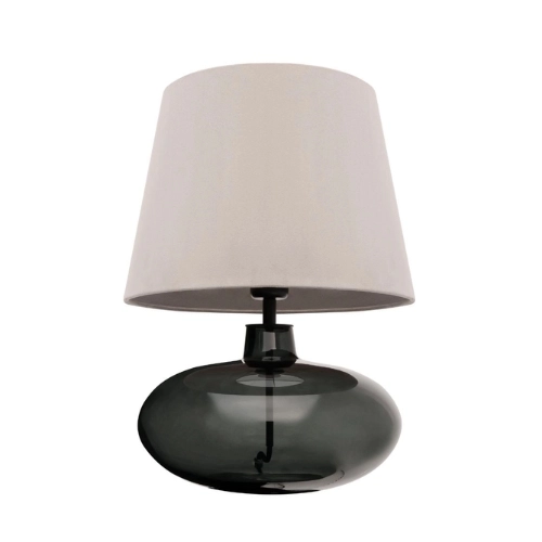 Lampa stołowa SAWA VELVET NEW beżowa, przydymiona podstawa, Kaspa