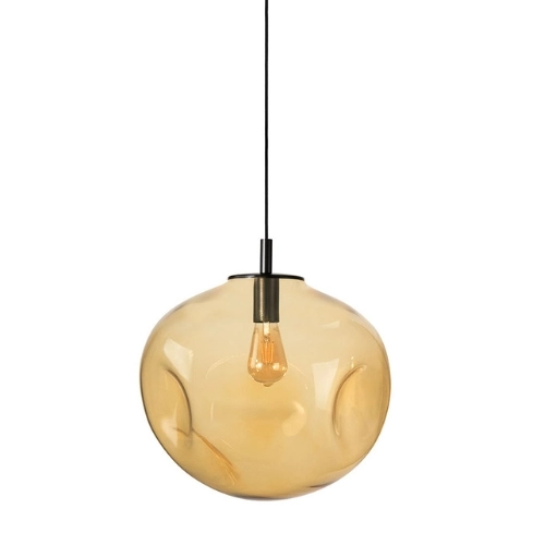 Lampa wisząca AVIA BLACK L bursztynowa, 40 cm, Kaspa